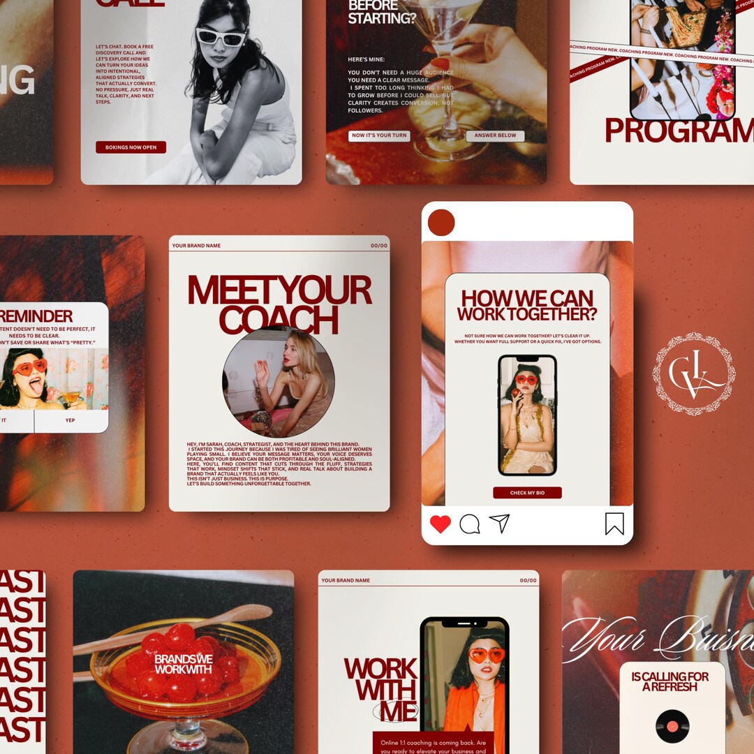 Instagram Templates for Business Coach Canva Social Media Marketing ...