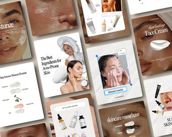 Skincare Instagram Post Templates, Social Media Posts for Esthetician, Medspa
