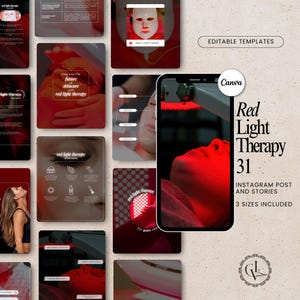 Modelli Instagram per terapia con luce rossa Post con luce rossa per la cura della pelle Modelli Instagram per estetista Post con luce rossa per terapia con LED