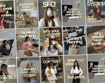 Instagram Templates for Social Media Managers, Digital Marketers (Canva Editable)