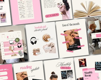 Plantillas de Instagram para Bookstagram, publicaciones para amantes de los libros, autores de publicaciones en redes sociales, creador de contenido literario