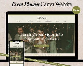 Hochzeitsplaner Canva Website Template, Mobile-Friendly Design
