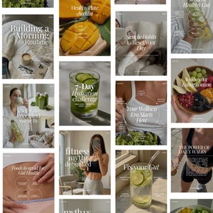 Wellness Instagram Templates Nutrition Social Media Holistic & Health Coach: Viral Canva Post