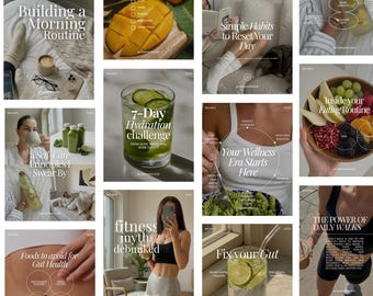 Wellness Instagram Templates Nutrition Social Media Holistic & Health Coach: Viral Canva Post