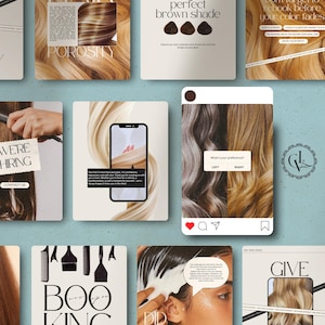 Hairstylist Instagram Post Templates Hairdresser Posts Hair Salon Posts Social Media Branding Hair Salon Editable Canva Templates