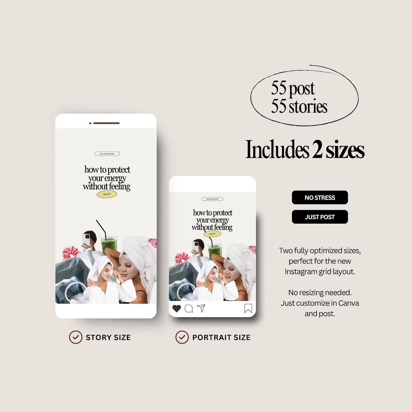 Wellness Coach Instagram Templates Post Social Media Coaching: 55 ...