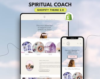 Spiritueller Trainer Shopify Theme: Minimalistisches Website Template