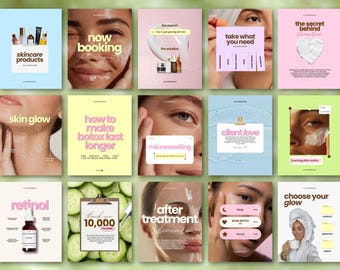 Med Spa Instagram Templates Skincare Instagram, Esthetician Social Media Kit Canva Editable