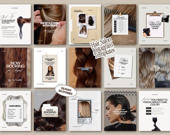 Hair Salon Instagram Templates for Hairstylists, Hairdressers, Colorists Beauty Salon, Viral Scrapbook Post