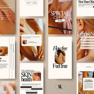 Lymphdrainage Massage Instagram Templates, Spa Social Media (Digitaler Download) Bild 6