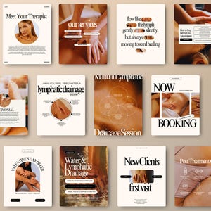 Lymphdrainage Massage Instagram Templates, Spa Social Media (Digitaler Download) Bild 3