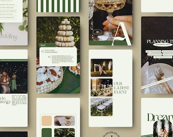 Wedding Planner Instagram Post Templates, Canva Editable Socia Media Pack For Event Planner