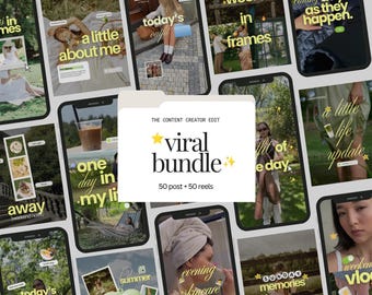 Viral Instagram Templates Bundle for Content Creators, UGC Social Media Post and Viral Reels Canva Editable