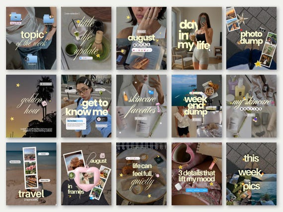 Viral Instagram Templates for Content Creators UGC Canva Post Bundle, Editorial iOS post, Lifestyle Influencer