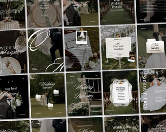 Instagram Templates for Wedding Planner Social Media Post Event planner Canva Editable