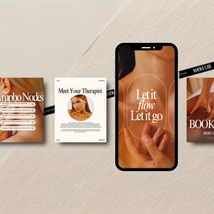 Lymphdrainage Massage Instagram Templates, Spa Social Media (Digitaler Download) Bild 5