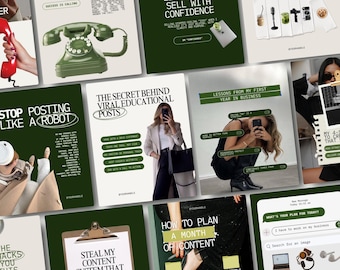 Plantillas de Instagram para coaching de marketing digital y negocios, gestor de redes sociales. Publicación: Canva editable.