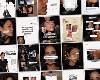 Botox Filler Instagram Post Templates Medspa Social Media Posts for Nurse Injectors, Aesthetic Clinics