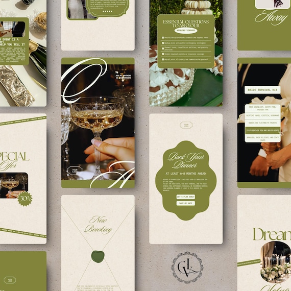 Wedding Planner Instagram Post Templates, Event Planner Canva Editable (Digital Download)
