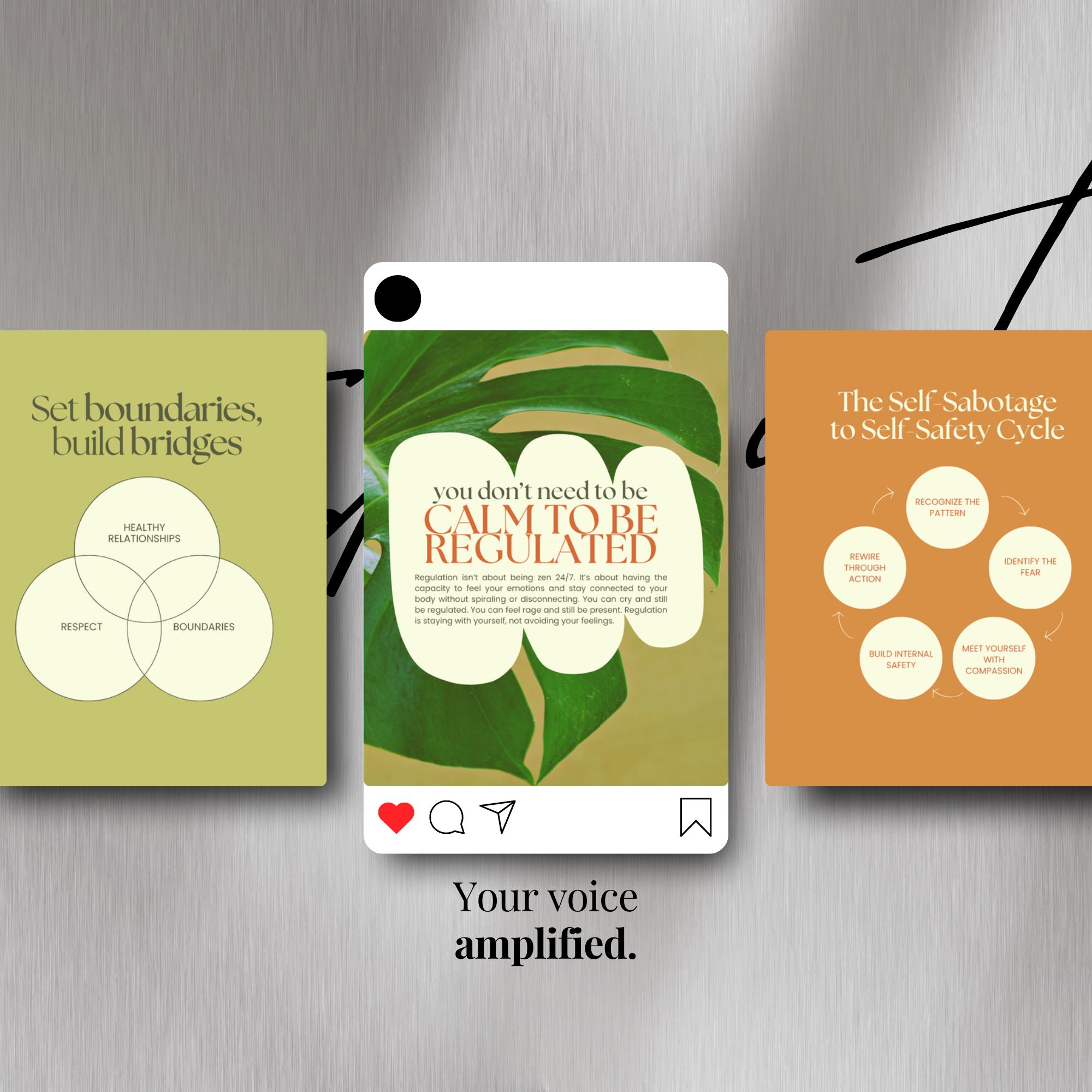 Mental Health Instagram Templates | Therapist Wellness Coach Canva ...