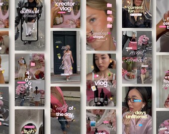 Viral Instagram Reels Templates for Content Creators UGC Video Reels Bundle, Pink iOS Lifestyle Influencer Reel