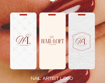 Nail Artist Logo Template, Beauty Salon Branding Kit (Canva Editable)