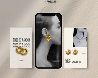 Modelos de Instagram para Joias de Luxo, Joias Permanentes: Publicações Editáveis para Redes Sociais no Canva