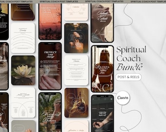 Spiritual Coach Instagram Templates, Reels, Canva Editable (Digital Download)