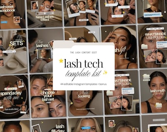 Lash Tech Instagram Templates Social Media Posts for Lash Artists Trendy Post  (Digital Download)