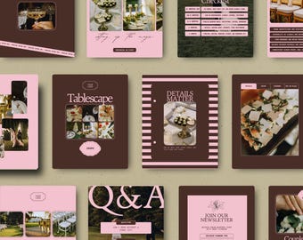 Wedding Planner Instagram Post Templates, Elegant Social Media (Canva)