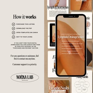 Lymphdrainage Massage Instagram Templates, Spa Social Media (Digitaler Download) Bild 12