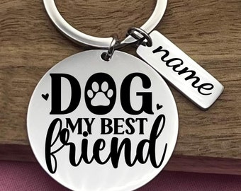 Personalized Dog Keychain: Stainless Steel Custom Pet Lover Gift