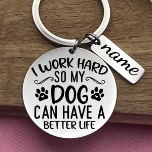 Personalized Dog Lover Gift: Stainless Steel Keychain