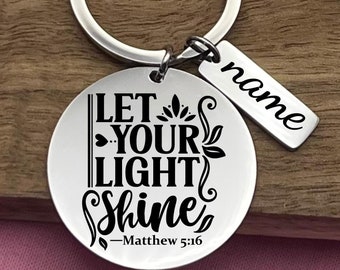 Personalized Stainless Steel Keychain: Engraved Faith Keyring