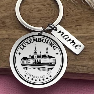 Personalized Luxembourg Keychain: Stainless Steel Souvenir Keyring