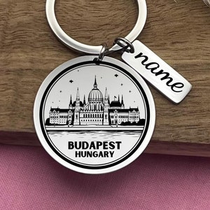 Personalized Budapest Stainless Steel Keychain - Budapest Souvenir Keyring - Custom Christmas Gift