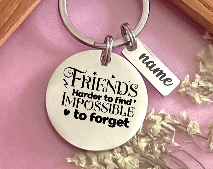 Custom Keychain for Best Friends - Stainless Steel Keychain for Christmas Gift