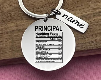 Custom Principal Stainless Steel Keychain: Funny Profession Gift