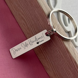 Personalized Drive Safe Keychain: Stainless Steel Custom Keyring Gift