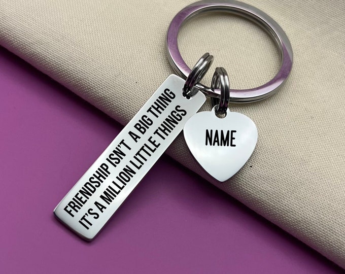 Personalized Stainless Steel Friendship Keychain - Custom Name Gift for Your Best Friend