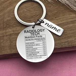 Custom Radiology Tech Stainless Steel Keychain - Funny Profession Keyring - Radiology Tech Gift For Christmas