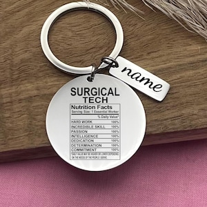 Custom Surgical Tech Keychain: Stainless Steel Profession Keyring
