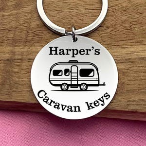 CARAVAN Keyring Keychain Key Fob Trailer Camping Stainless Steel - Foto 12