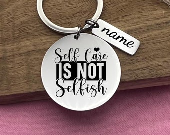 Personalized Stainless Steel Keychain: Self Care Gift