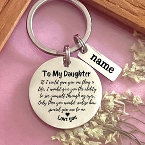 Personalized To My Daughter Stainless Steel Keychain - Custom Heartfelt Daughter Gift Keychain - Daughter's Birthday - Christmas Gift