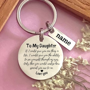 Personalized To My Daughter Stainless Steel Keychain - Custom Heartfelt Daughter Gift Keychain - Daughter's Birthday - Christmas Gift