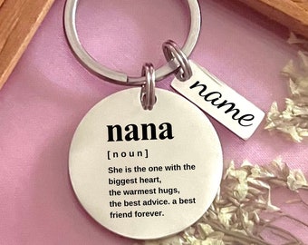 Personalized Nana Definition Keychain - Stainless Steel Nana Gift