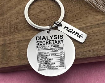 Custom Dialysis Secretary Keychain: Funny Profession Gift