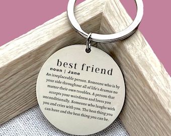 Custom Best Friend Stainless Steel Keychain - Custom Definition Keychain - Custom Gift for Best Friend - Christmas Gift