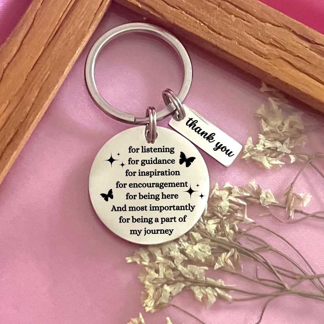 Custom Gratitude Stainless Steel Keyring Personalized Thank You